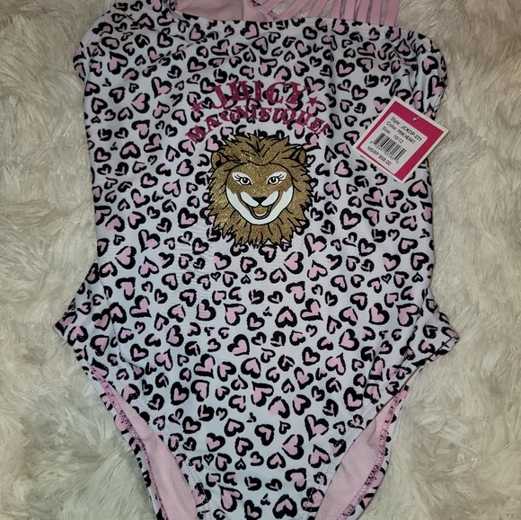 Juicy Couture Black Label Girls One Piece Swimsuit - Size 10/12 - NWT